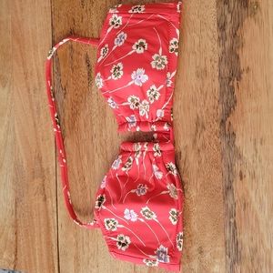 J. Crew bikini top red floral xs